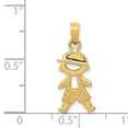 thumbnail image 2 of 14K Yellow Gold Polished & Textured Boy Pendant, 2 of 2