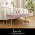 thumbnail image 2 of Abygail Bench Lilac/Gold Velvet 42.2L x 14.6W x 17.7H Upholstered Acrylic Base, 2 of 11