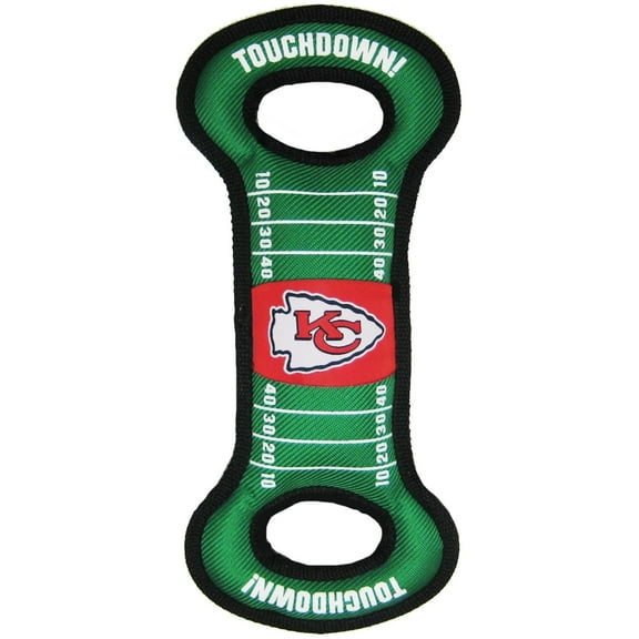 Pets First NFL Kansas City Chiefs Football Field Pet Toy for DOGS/ CATS. Heavy-Duty, Durable toy with Squeaker