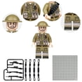 thumbnail image 2 of 24 piezas de minifiguras militares, soldados del ejército británico, figuras de acción con equipo y soporte de base, bloques de construcción, juguetes para niños, regalos de cumpleaños de Navidad, 2 of 4