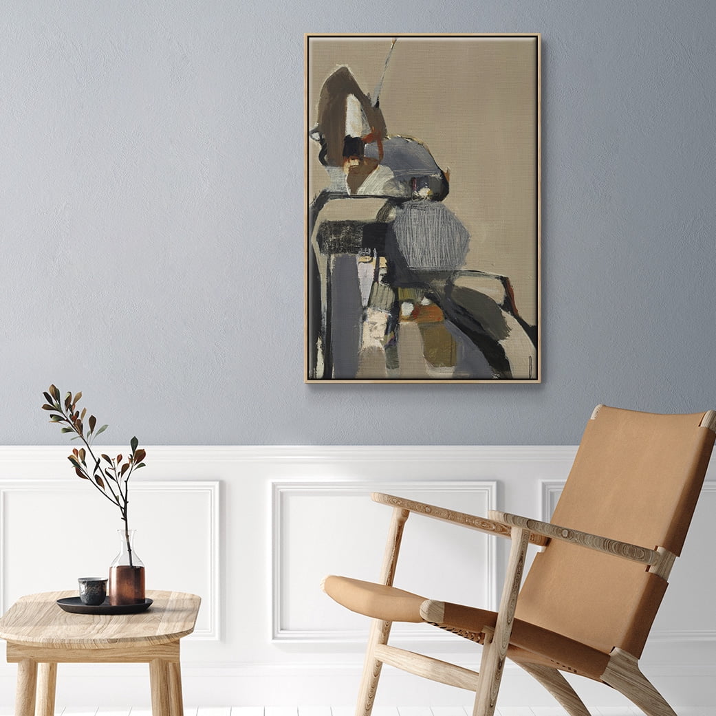 Landslide Framed Premium Gallery Wrapped Canvas - Ready to Hang - 27 x 41 - Natural Wood Floating Frame