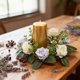 thumbnail image 4 of CaiYueKe Artificial Rose Flower Candle Holder Wreath Wedding Tabletop Decoration Romantic Centerpiece for Valentine's Day Anniversary Party Home Decor, 4 of 7