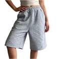 thumbnail image 4 of Bermuda Shorts for Women Knee Length Drawstring Elastic Waist Casual Shorts Summer Workout Athletic Shorts, 4 of 4
