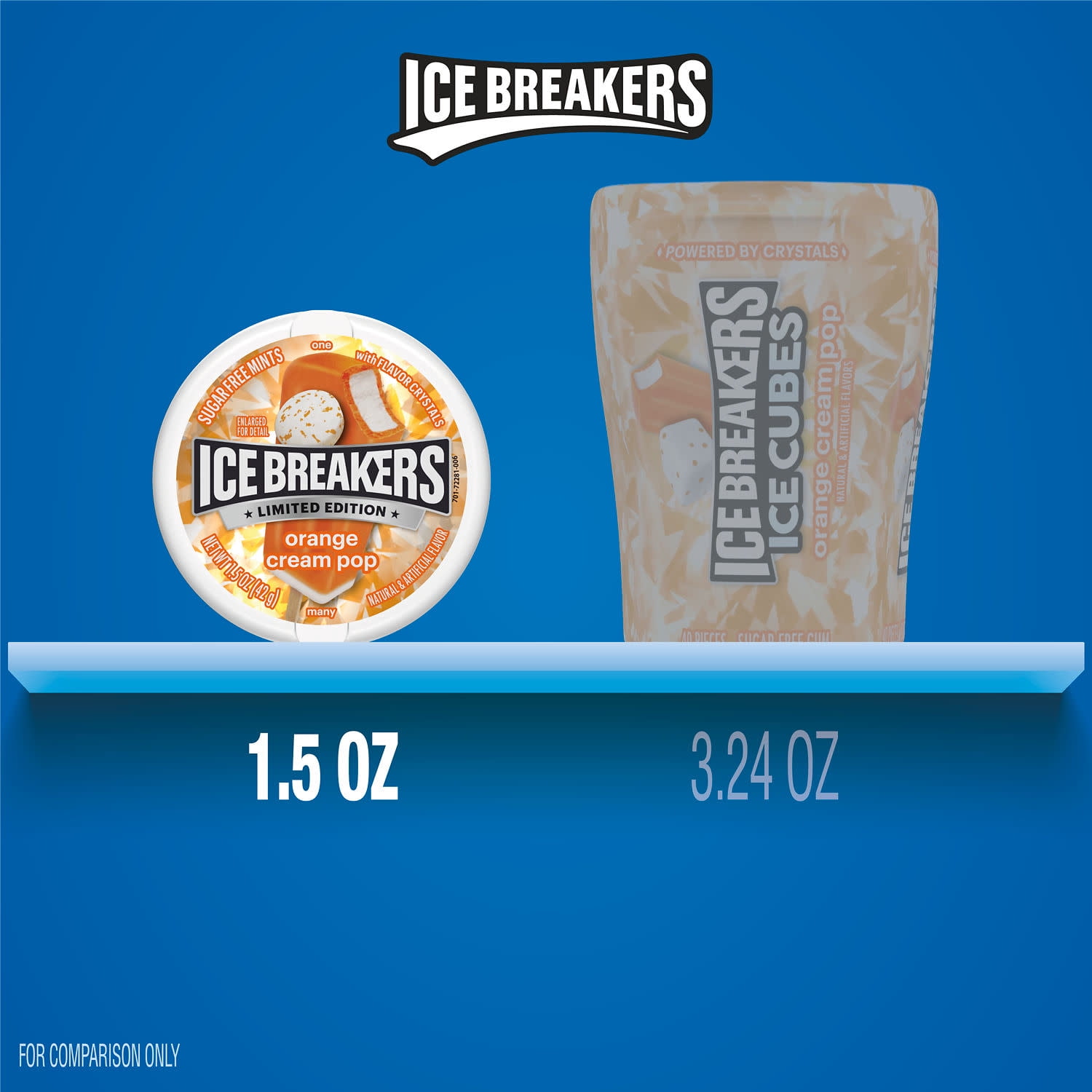 Ice Breakers Orange Cream Pop Sugar Free Mints, Tin 1.5 oz