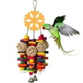 thumbnail image 4 of Flmtop Pet Chewing Wood Blocks Rattan Ball Play Toy Parrot Bird Climbing Cage Hangings Random Color, 4 of 6