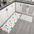 thumbnail image 2 of Pets Paws Print Colorful Kitchen Rugs Sets Of 2,Anti Fatigue Kitchen Mat Rugs Non Slip Washable,Decorative Kitchen Floor Mats for Kitchen,Sink,Laundry,17"x30"+17"x47", 2 of 7