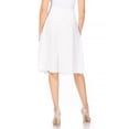 thumbnail image 3 of Women's Solid Vintage High Waist A-Line Midi Skirt with Bow Tie Belt, 3 of 6