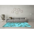 thumbnail image 3 of Ahgly Company Indoor Rectangle Abstract Light Blue Modern Area Rugs, 2' x 4', 3 of 4