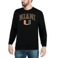 thumbnail image 4 of Men's Colosseum Black Miami Hurricanes Arch & Logo Crew Neck Sweatshirt, 4 of 5