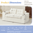 thumbnail image 2 of Vicluke Boneless Couch for Living Room, 75" 3-Seater Sofa & 61" Bean Bag Loveseat, Upholstered Cloud Sofa with Cup Holder, No Assembly Couch, Compressed Floor Sofa for Bedroom, Dorm, Apartment, Beige, 2 of 9