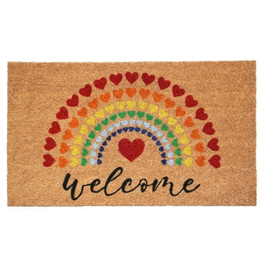 Calloway Mills 107851729 Rainbow Heart Doormat 17" x 29"