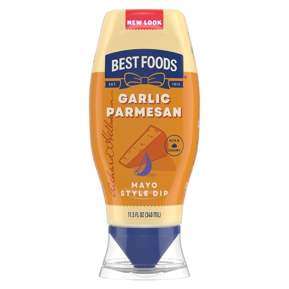 Best Foods Garlic Parmesan Mayo Style Dip Squeeze Bottle For A Savory Condiment Rich & Creamy Made With Real Parmesan ,11.5 Fl Oz