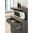 thumbnail image 5 of Hodedah Microwave Kitchen Cart, Grey-Oak, 5 of 6