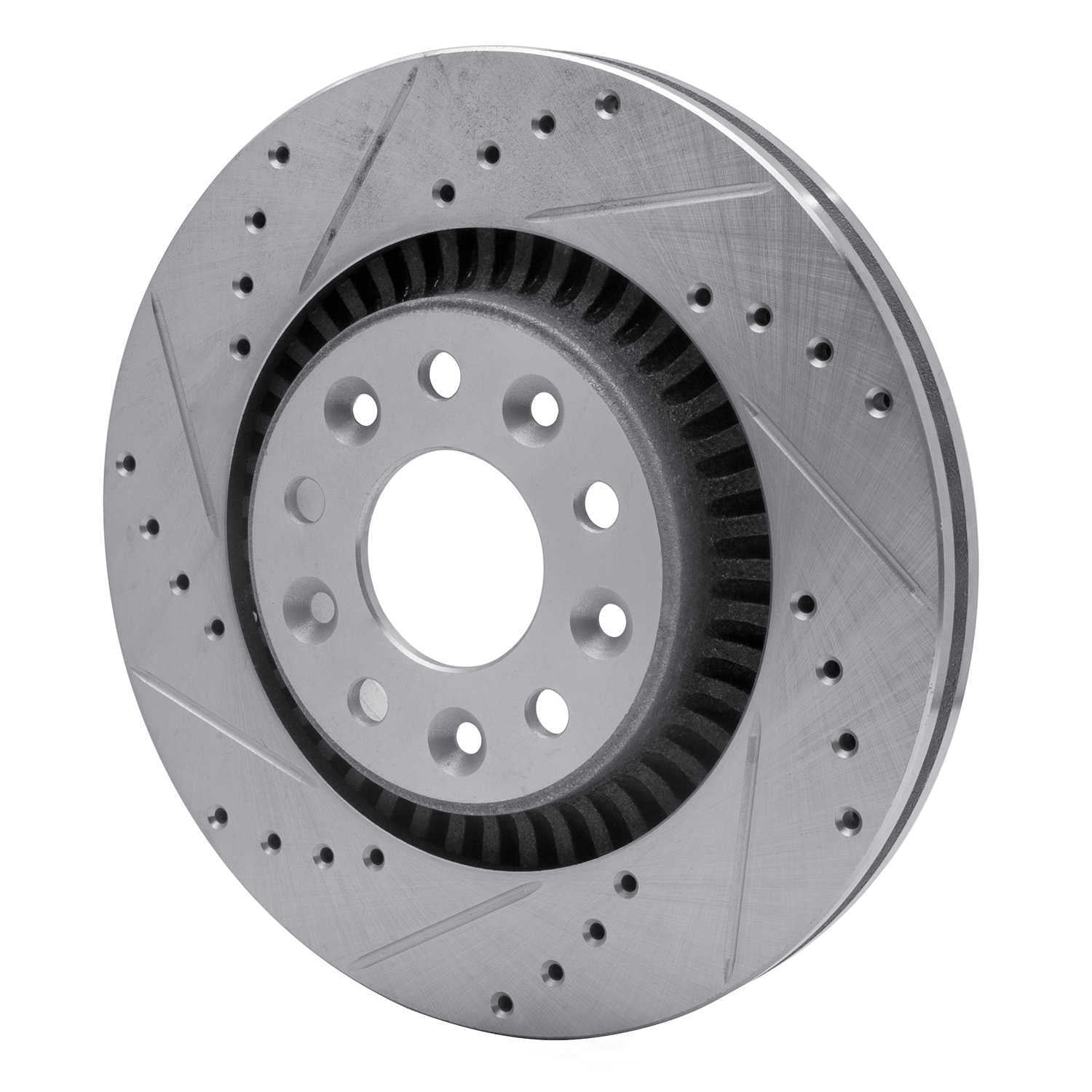Dynamic Friction Company 631-54052L DFC Brake Rotor - Drilled And Slotted - Silver
