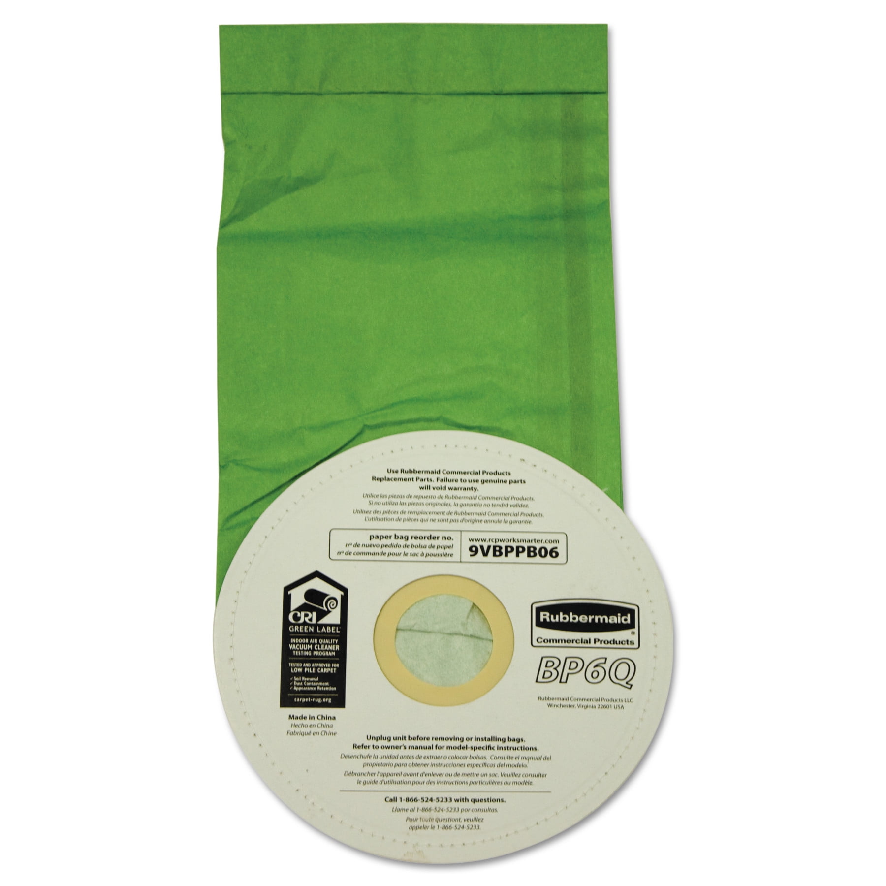 Rubbermaid Commercial Vacuum Bags, Disposable, For Rubbermaid
