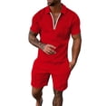 thumbnail image 2 of Baqcunre Track Suits For Men Set Men'S 3D Short Sleeve Suit Shorts Beach Tropical Hawaiianss Body Sports Shorts Suit Sports Suit Mens Outfits Tops For Men Red 5XL, 2 of 4
