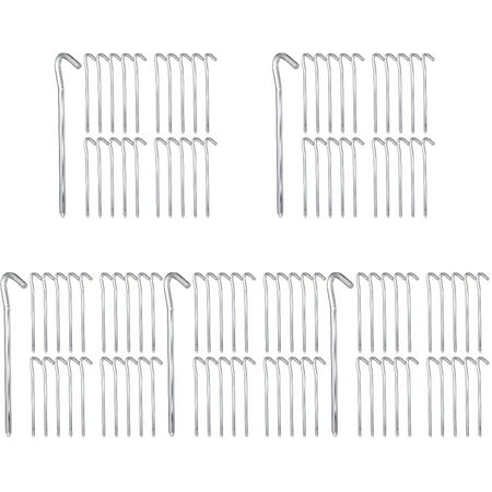 100 Pcs Tent Stakes Heavy Duty Tent Hooks Aluminum Alloy Tent Pegs Garden Edging Fence Pegs for Outdoor Garden Yard Ground