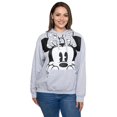 thumbnail image 2 of Disney Minnie Mouse Hoodie Sweatshirt Peeking Front Pocket Gray Womens Plus Size, 2 of 6