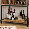 thumbnail image 6 of Wine Bar Rack Cabinet, Freestanding Wine Cabinet with Glass Rack Wine Bottle Holders, Industrial Bakers Rack, Tall Liquor Cabinet with Storage for Kitchen Living Dining Room, 6 of 9