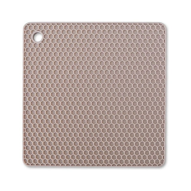 facefd Heats Insulation Table Mat Dish Plate Pot Pad Square Coaster Nonslip Placemat Desk Countertop Protector Kitchen Draining Champagne