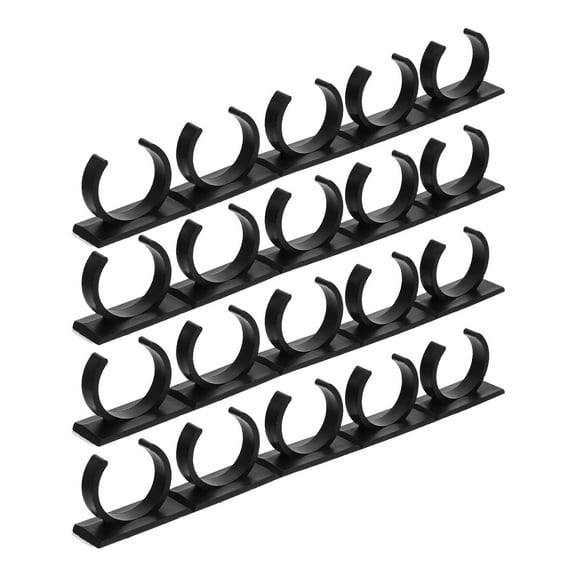 Soimiss 4Pcs Spice Clips for Pantry and Cabinet Door Plastic Kitchen Organizer Black Set