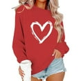 thumbnail image 4 of Women's Valentine's Day Heart Graphic Sweatshirt - Plus Size Crewneck Long Sleeve Love-Themed Pullover, Cute Gnome & Heart Print Casual Tops for Date Night & Gifts, 4 of 6