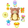 Teddy Bear 7 Piece Rattle Set Piggy Bank Baby Gift Toy Baby Rattle Set, CUTE RATTLE TOYS INSIDE AN ENDEARING TEDDY BEAR, A GREATWalmartBINATION