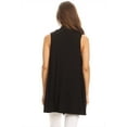 thumbnail image 4 of Women's Sleeveless Open Front Cardigan Lightweight Solid Drape Vest, 4 of 4