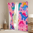 thumbnail image 3 of Homewish Safari Animaml Dinsaur Curtains Pack of 2 (42x84 Each),Colorful Dino Curtains Blackout,Pink Blue Bedroom Curtains For Boy Kids,Microfiber Bedroom Decor, 3 of 6