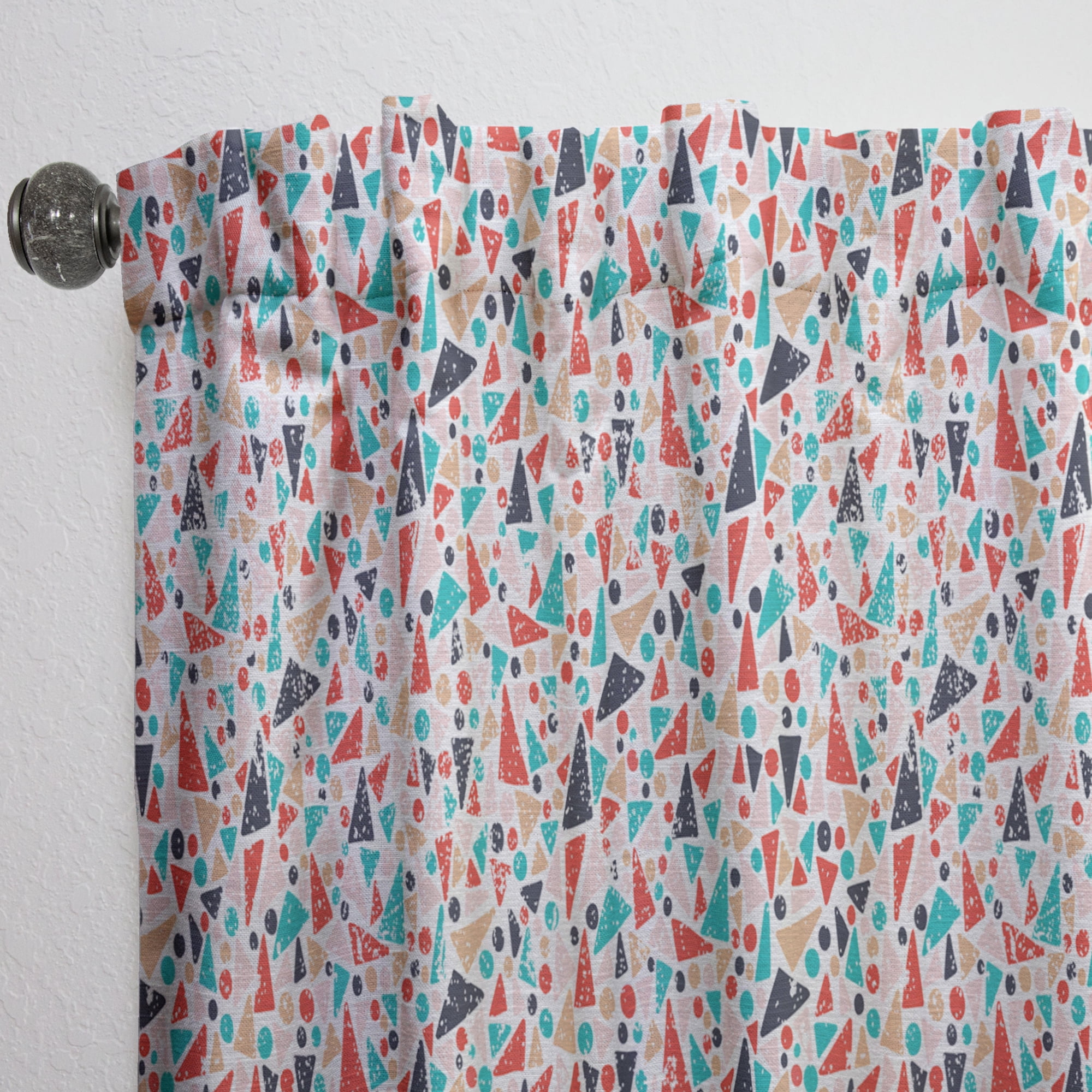 Designart 'Abstract Retro Pattern Design II' Mid-Century Modern Curtain Panel