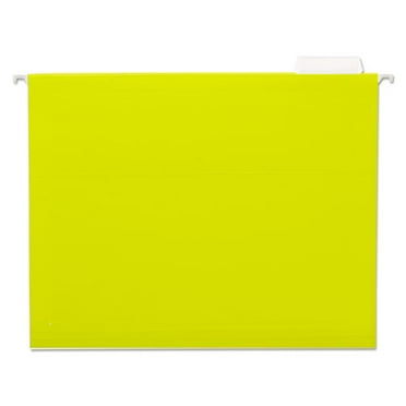 Deluxe Bright Color Hanging File Folders, Letter Size, 1/5-Cut Tab, Yellow, 25/box | Bundle of 2 Boxes