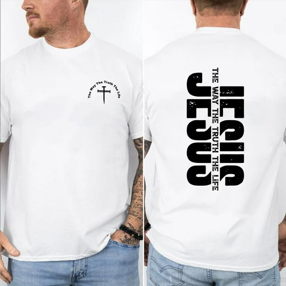 Jesus the Way the Truth the Life Shirt – Bold Christian Streetwear for Men, Faith Graphic Tee with Bible Verse Design