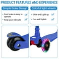 thumbnail image 4 of GloryStar Trottinette à 3 Roues pour Enfants, Trottinette pour Tout-Petits avec Inclinaison pour Diriger, 4 Hauteurs de Guidon Réglables, Roues Clignotantes, ABEC-9 Roulements, 4 of 8