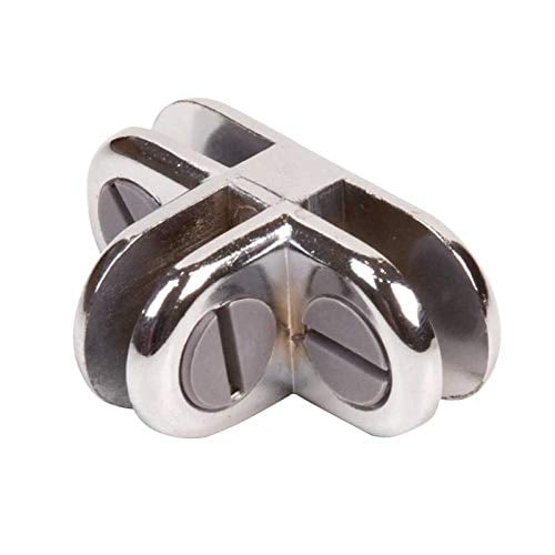 Chrome 3-Way Metal Glass Diplay Connector by GordonGlass