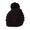 Black, variant on Thick Knitted Beanie w/ Pom - Red