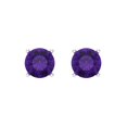 thumbnail image 3 of 1.5 Ct Round Cut Studs Purple Natural Amethyst 18K White Solid Solid Gold Everyday Dainty Earrings Screw Back, 3 of 7