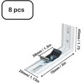 thumbnail image 1 of Hltser Support Vertical en Forme de L pour Store 8 Pcs 3 Pouces Support de Montage pour Rideaux Extension de Store avec Rail de Tête Largeur 1-1/2, (38mm) Clips de Support, 1 of 5