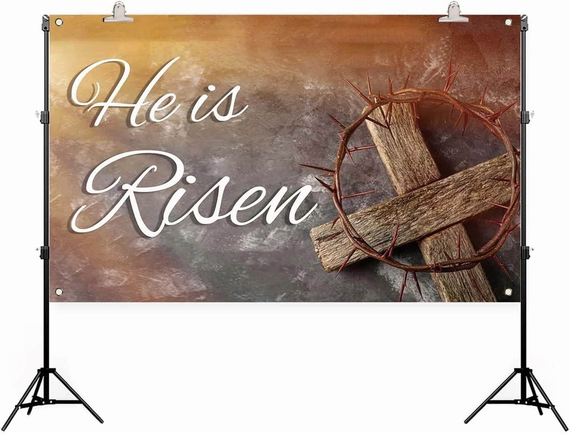 BUTTERFLY- He Is Risen Easter Photo Backdrop For Photography Bright Color