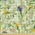 thumbnail image 2 of Ambesonne Nature Themed Fabric by the Yard Upholstery, Spring Butterfly Bees, 5 Yards, Cream Mustard Blue Violet, 2 of 5