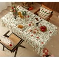 thumbnail image 5 of Fennco Styles Holiday Berries and Leaves Christmas Tablecloth 56" W X 56" L - Multicolored Festive Table Cover for Winter Holidays, Home Decor, Family Gatherings, and Special Occasions, 5 of 7