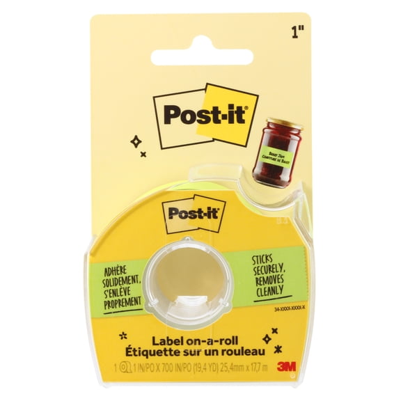 Post-it Labeling and Cover-up Tape, Neon Green, 1 in x 700 in, 1 Tape Roll