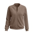thumbnail image 4 of Kezqiaxn Bomber Jacket Women Fashion Clothing Solid Long Sleeve Casual Lightweight Jackets Fall Zip Up Coats for Women, 4 of 8