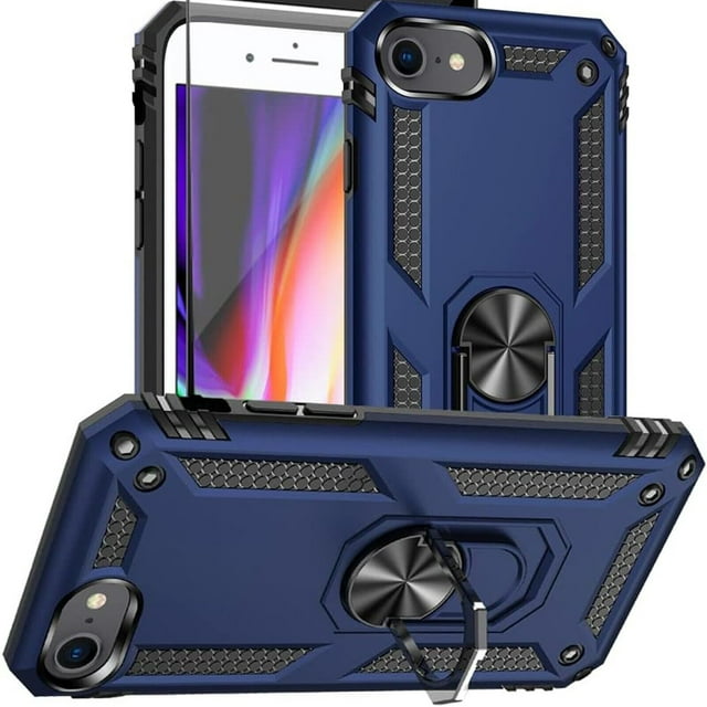 Supershield Armor-X Rugged iPhone 7 Case with Ring Holder - Blue