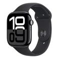 thumbnail image 1 of Apple Watch Series 10 GPS + Cellular • Caja de aluminio negro azabache de 46 mm • Correa deportiva negra - S/M - Distribuidor Autorizado, 1 of 8