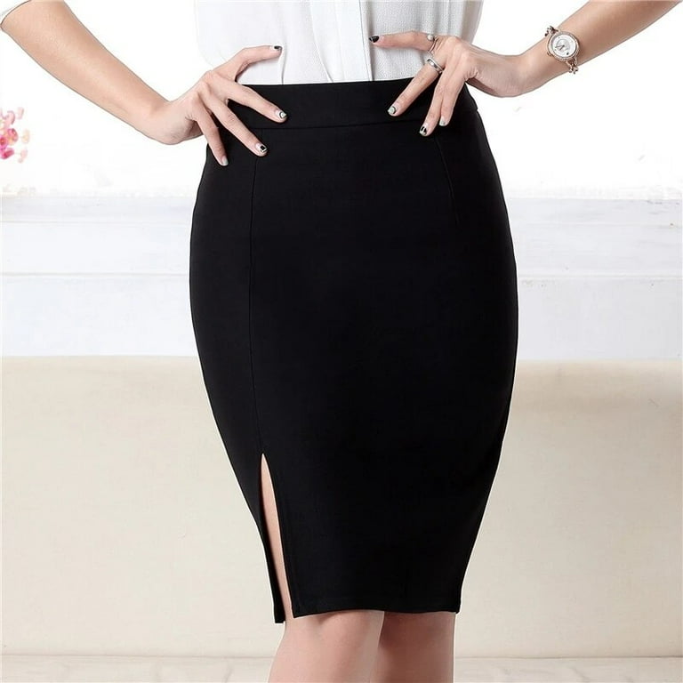 PIKADINGNIS Womens Office Formal Pencil Skirt New Fashion Slim Fit Front Slit Mini Skirt Ladies Spring Autumn Short OL Skirts Walmart