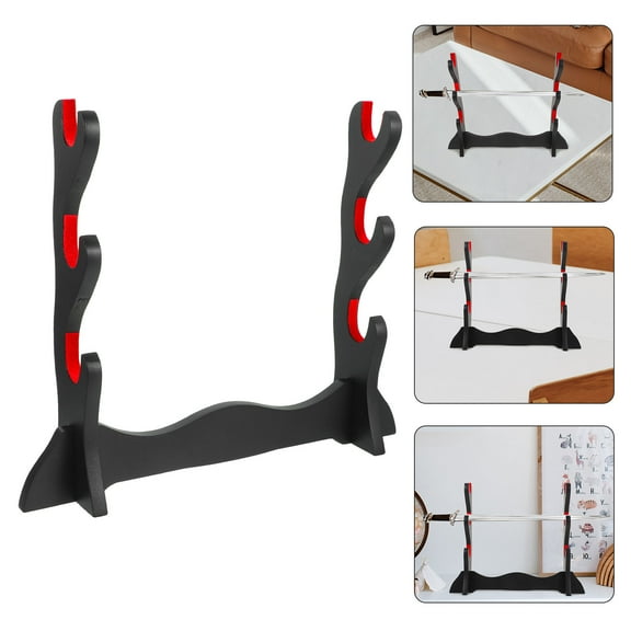 HEATSHAKING 1Set Swords Rack for Bedroom 37x31x3in Wooden Material