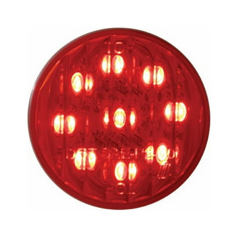 MaxxHaul 2 In. LED Round Clearance Side Marker Light Red With Grommet - Foto 9