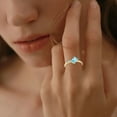 thumbnail image 2 of Radiant Cut Lab-Created Aquamarine and Diamond Solitaire Ring in 925 Sterling Silver for Women - Elegant Wedding Jewelry, 2 of 4