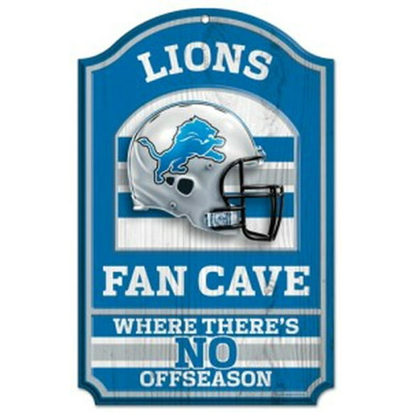 Detroit Lions Wood Sign - 11"x17" Fan Cave Design