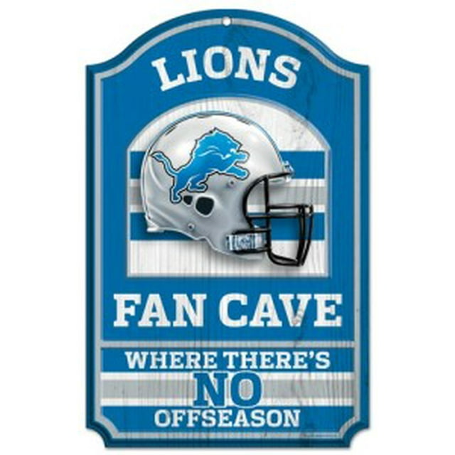 Panneau en Bois Detroit Lions - Design de Grotte de Fan 11"x17 Pouces